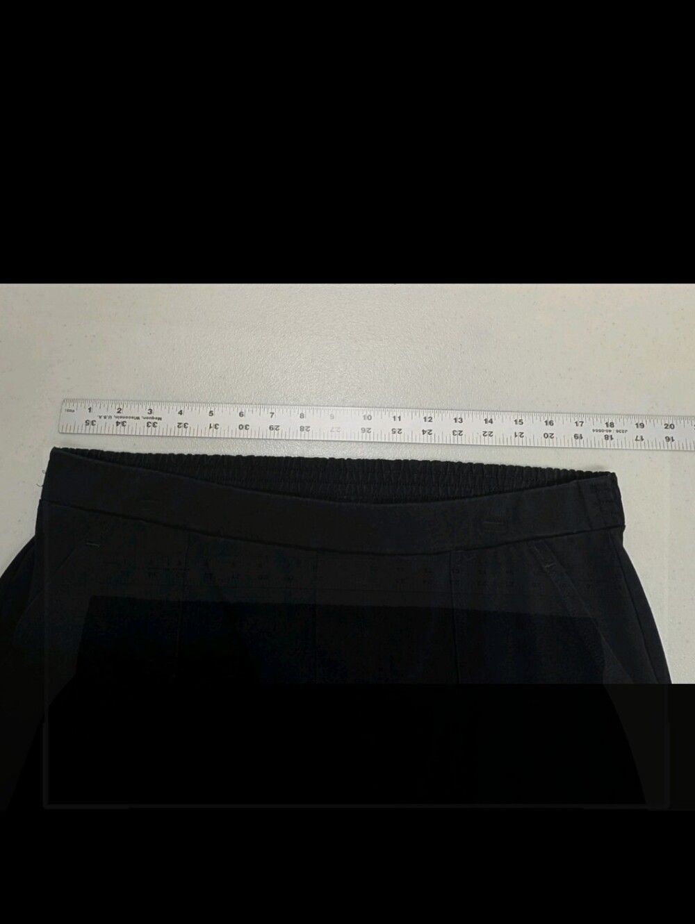 Susan Graver Pull On Cuffed Cropped Black Pants L Minimalist Comfort Casual 5555 - Picture 5 of 11